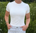 White Fitted Short Sleeve Tee