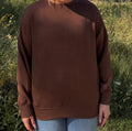 Brown Textured Round Neck Sweatshirt
