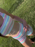 Colorful Striped Workout Set