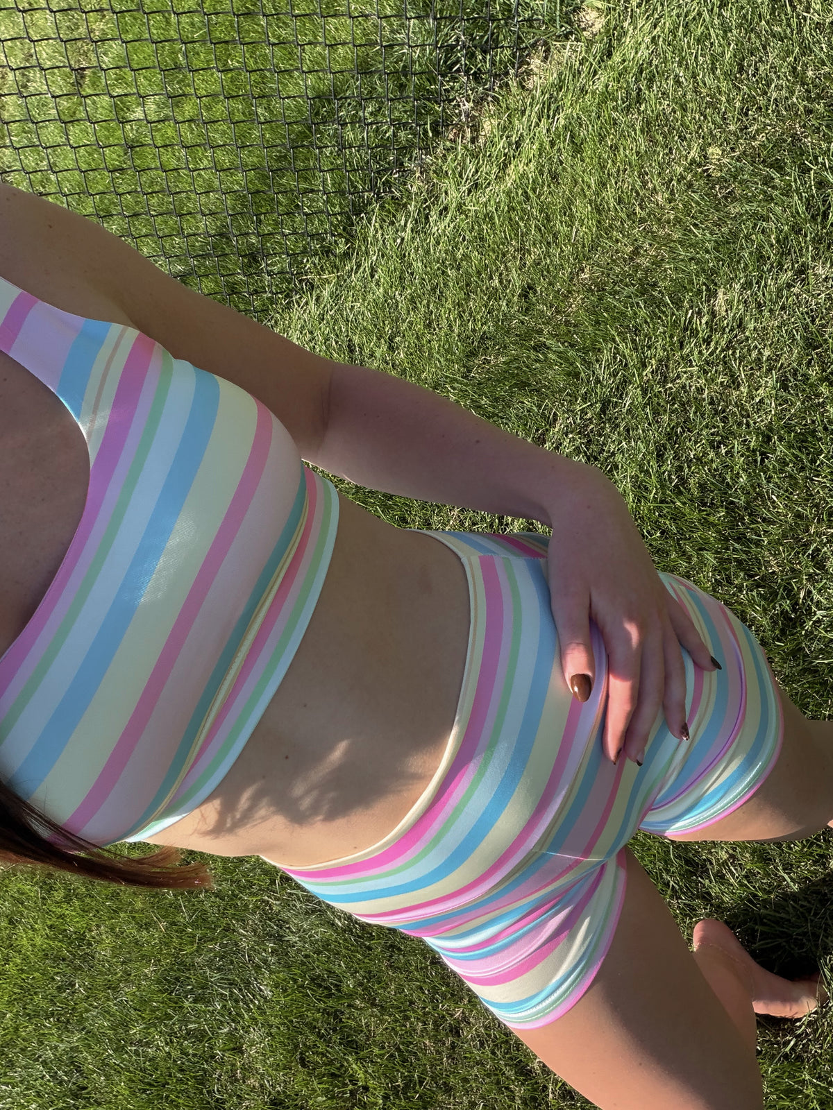 Colorful Striped Workout Set